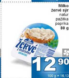 Milko žervé sýr natur pažitka paprika 80 g