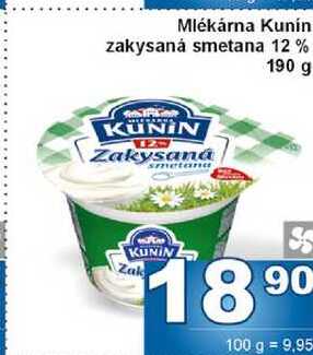 Mlékárna Kunín zakysaná smetana 12% 190g