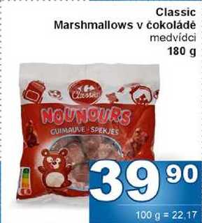 Classic Marshmallows v čokoládě medvídci 180 g
