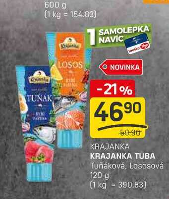 KRAJANKA TUBA Tuňáková, Lososová 120 g 