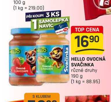 HELLO OVOCNÁ SVAČINKA různé druhy 190 g