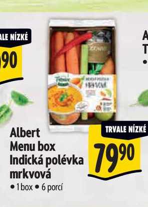  Albert Menu box Indická polévka mrkvová  1 box 