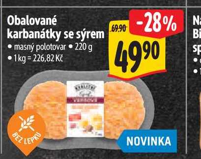 Obalované karbanátky se sýrem 220 g