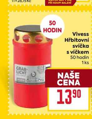 Vivess Hřbitovní svíčka s víčkem 50 hodin 1ks