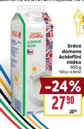 Srdce domova Acidofilní mléko 950 g 