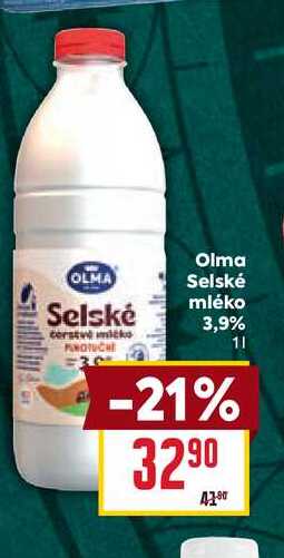 Olma Selské Selské mléko 3,9% 1l