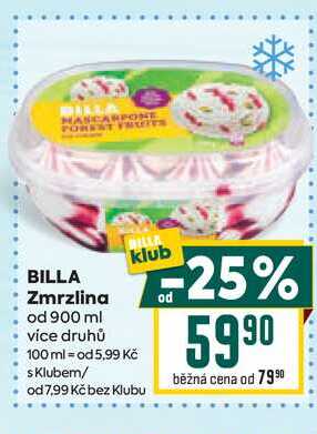 BILLA Zmrzlina od 900 ml 