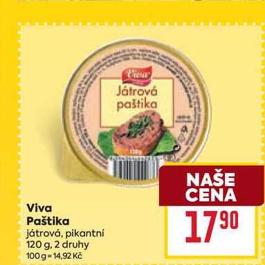 Viva Paštika játrová, pikantní 120 g