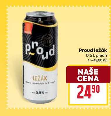 Proud ležák 0,51, plech