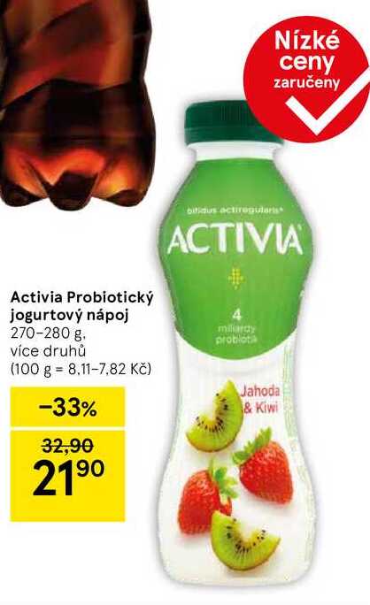 Activia Probiotický jogurtový nápoj, 270-280 g 