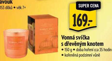 Vonná svíčka s dřevěným knotem 