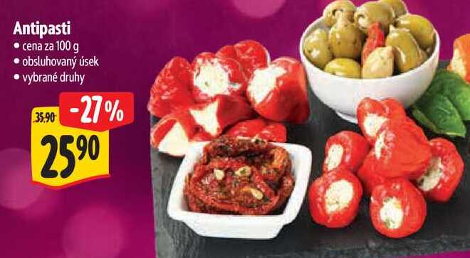 Antipasti. cena za 100 g 