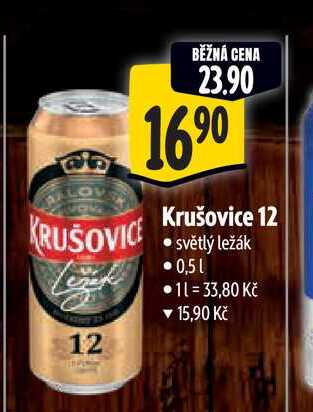   Krušovice 12  světlý ležák 0,51 