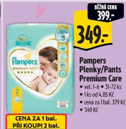  Pampers Plenky/Pants Premium Care  vel. 1-6 31-72 ks 