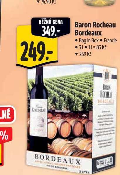   Baron Rocheau Bordeaux 3 l
