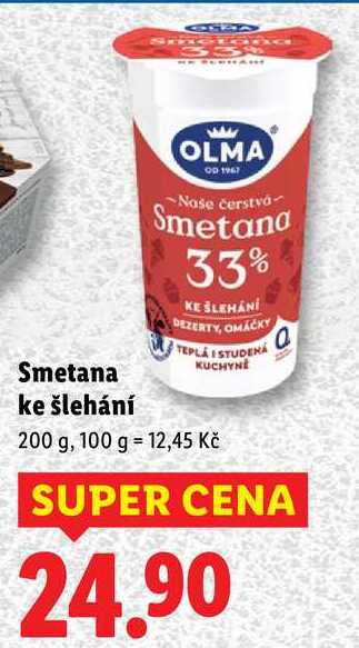 Smetana ke šlehání, 200 g