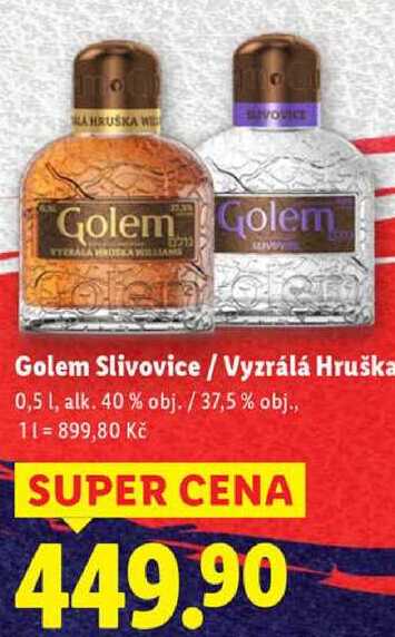 Golem Slivovice/Vyzrálá Hruška, 0,5 l