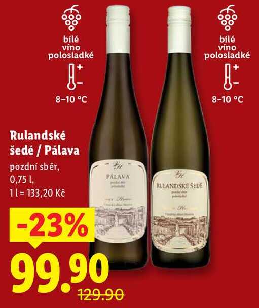 Rulandské šedé/Pálava, 0,75 l