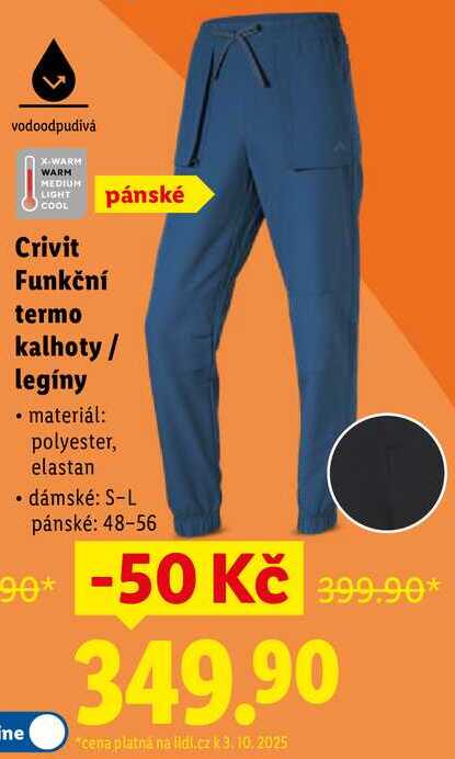 Crivit Funkční termo kalhoty