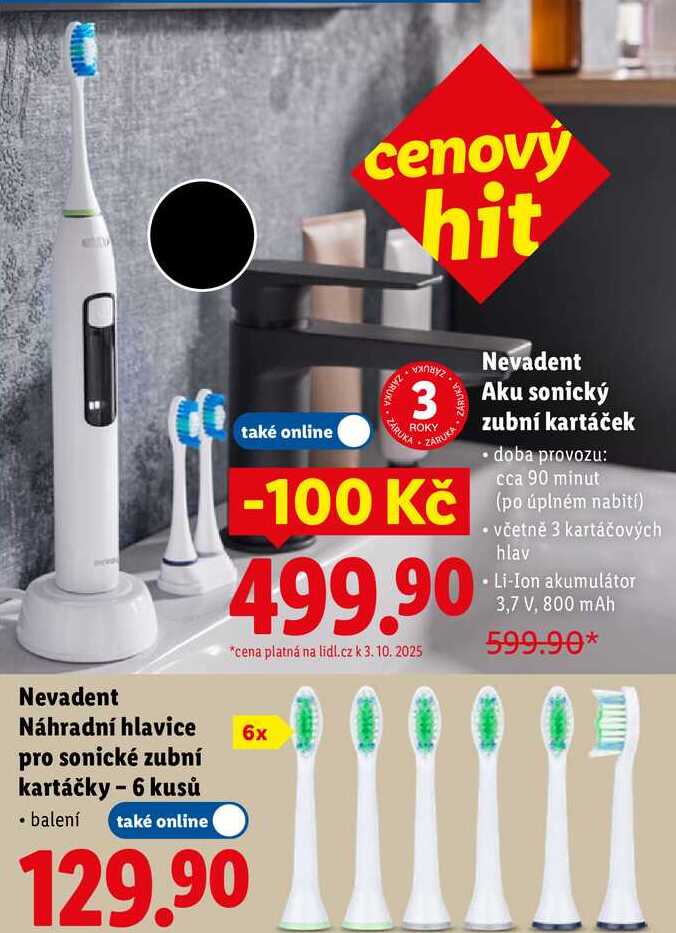 Nevadent Aku sonický zubní kartáček 