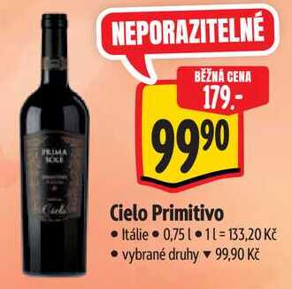 Cielo Primitivo, 0,75 l