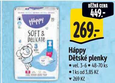 Háppy Dětské plenky, 48-70 ks 