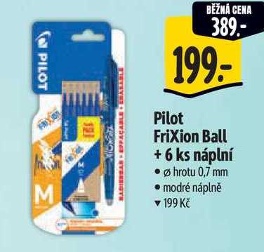 Pilot Frixion Ball + 6 ks náplní 