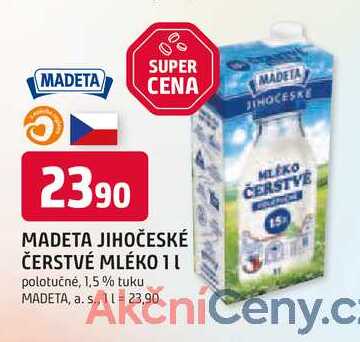 MADETA JIHOČESKÉ ČERSTVÉ MLÉKO 1l