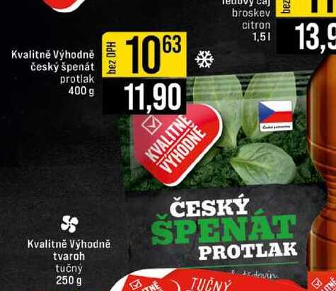 Kvalitně Výhodně český špenát protlak 400 g 