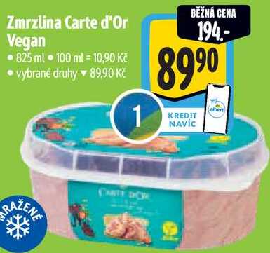 Zmrzlina Carte d'Or Vegan, 825 ml 