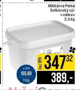 Mlékárna Polná Balkánský sýr v nálevu 2,5 kg 