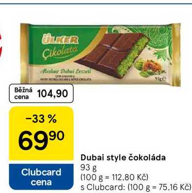 Dubai style čokoláda, 93 g  