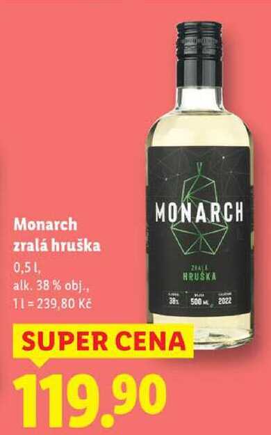 Monarch zralá hruška, 0,5 l