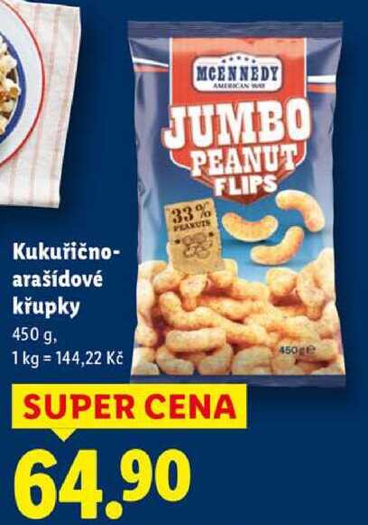 Kukuřično- arašídové křupky, 450 g