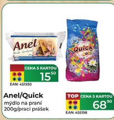 Anel/Quick mýdlo na praní 200g/prací prášek 