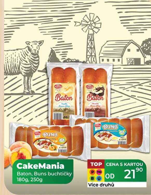 CakeMania Baton, Buns buchtičky 180g, 250g 
