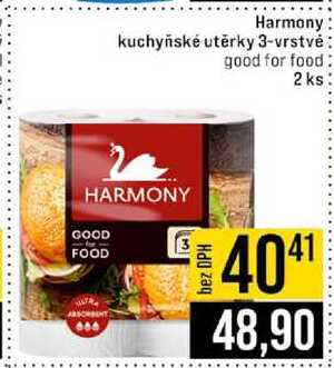 Harmony kuchyňské utěrky 3-vrstvé good for food 2 ks