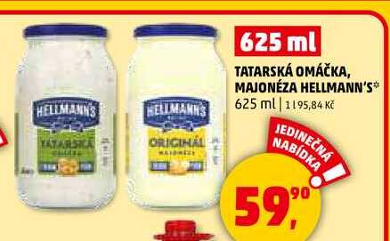 TATARSKÁ OMÁČKA, MAJONÉZA HELLMANN'S, 625 ml 