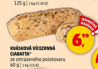 KVÁSKOVÁ VÍCEZRNNÁ CIABATTA, 60 g