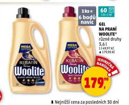 GEL NA PRANÍ WOOLITE, 3,6 l