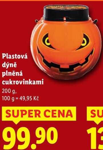 Plastová dýně plněná cukrovinkami, 200 g