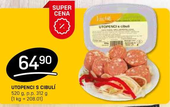 UTOPENCI S CIBULÍ 520 g. p.p. 312 g