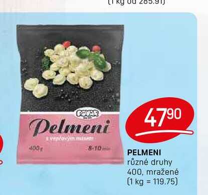 PELMENI různé druhy 400, mražené 