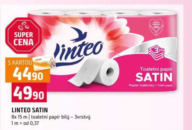 Linteo satin toaletní papír 8x15 m