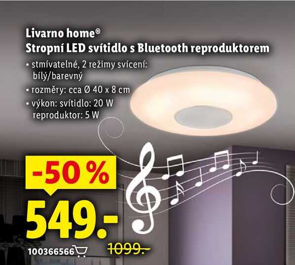 Livarno home Stropní LED svítidlo s Bluetooth reproduktorem 