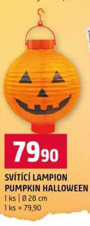 SVÍTÍCÍ LAMPION PUMPKIN HALLOWEEN 1 ks 