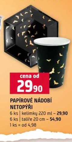 Papírové nádobí netopíří 6 sk