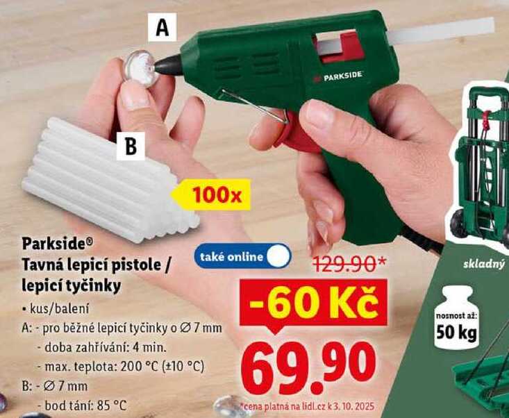 Parkside Tavná lepicí pistole/lepicí tyčinky