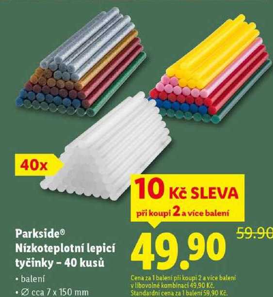 Parkside Nízkoteplotní lepicí tyčinky - 40 kusů 
