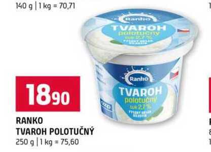 Ranko tvaroh polotučný 250g